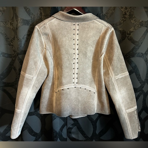 Marrakech Taupe XL super soft faux Suède moto jacket - Picture 5 of 5